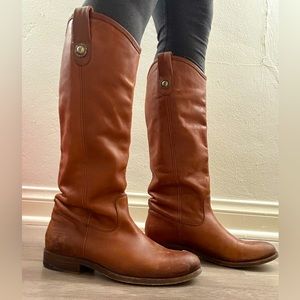 FRYE Knee-High Cognac/Brown Leather Boots, SZ 5.5